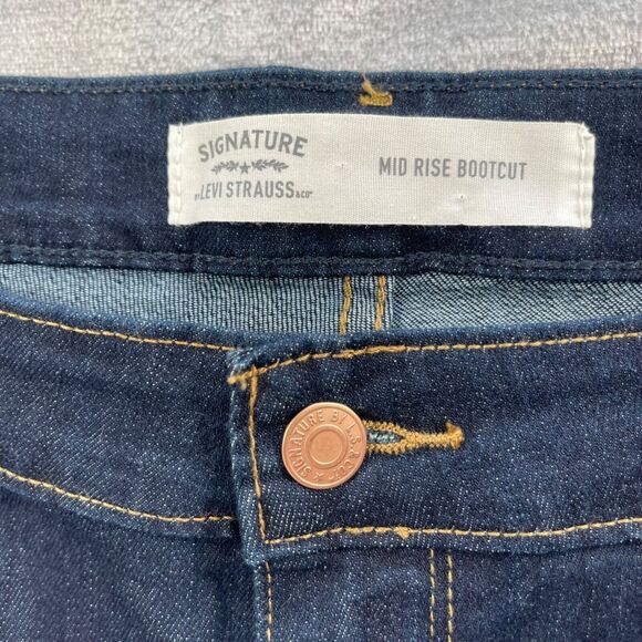 Signature Levi Strauss Jeans Women Plus 24 Dark Wash Mid-rise Bootcut - Picture 7 of 9